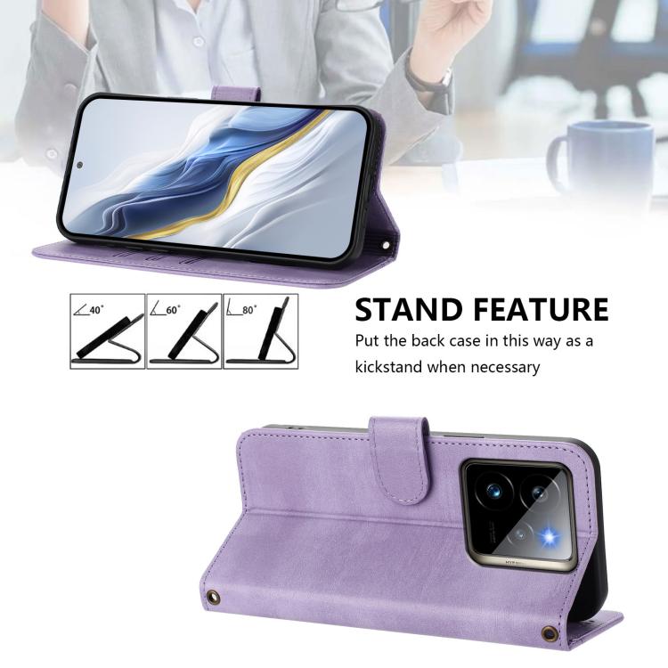 For Realme GT5 240W / GT5 Line Splicing Buckle Retro Leather Phone Case