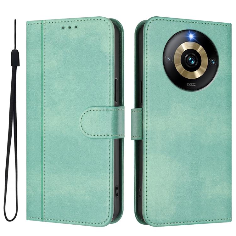 For Realme Narzo 60 Pro Global Line Splicing Buckle Retro Leather Phone Case