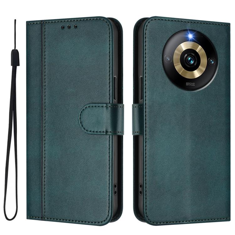 For Realme Narzo 60 Pro Global Line Splicing Buckle Retro Leather Phone Case