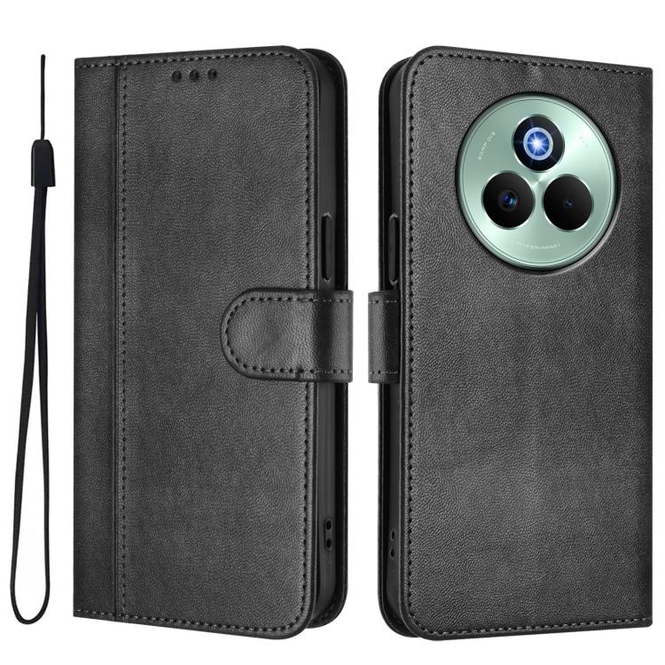 For Realme P3 Pro 5G Global Line Splicing Buckle Retro Leather Phone Case