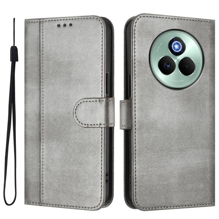 For Realme P3 Pro 5G Global Line Splicing Buckle Retro Leather Phone Case