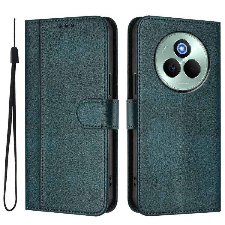 For Realme P3 Pro 5G Global Line Splicing Buckle Retro Leather Phone Case