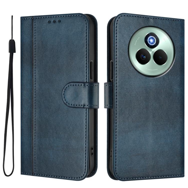 For Realme P3 Pro 5G Global Line Splicing Buckle Retro Leather Phone Case