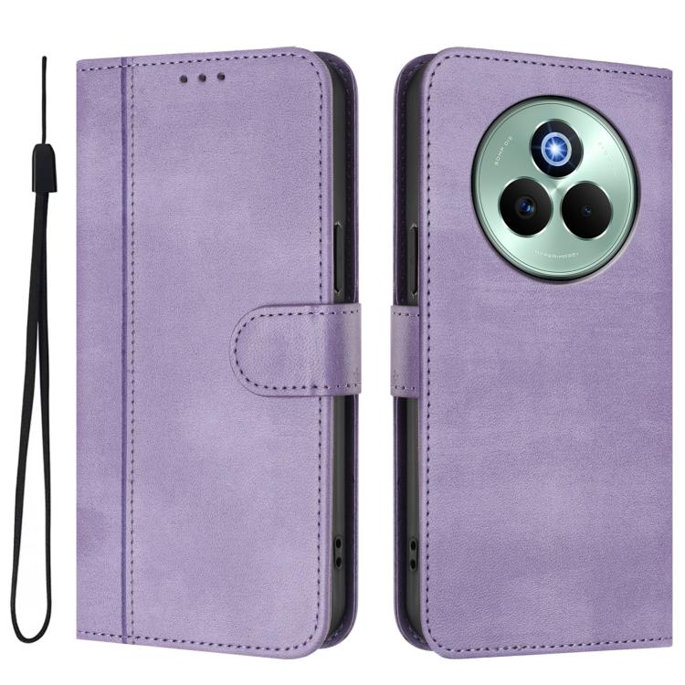 For Realme P3 Pro 5G Global Line Splicing Buckle Retro Leather Phone Case