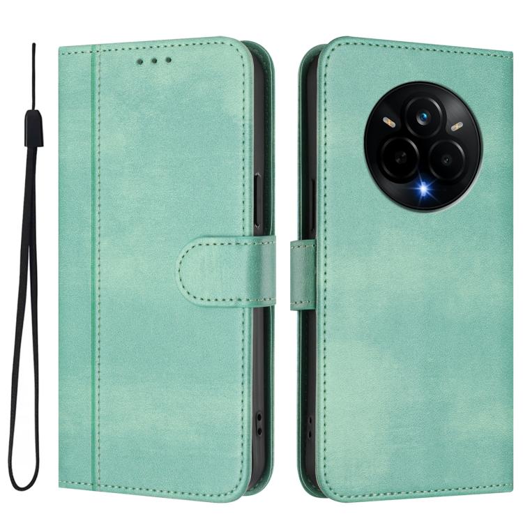 For Realme Narzo 80 Pro / 14 Pro 5G India Line Splicing Buckle Retro Leather Phone Case