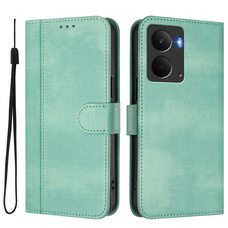 For Realme P3 5G Line Splicing Buckle Retro Leather Phone Case