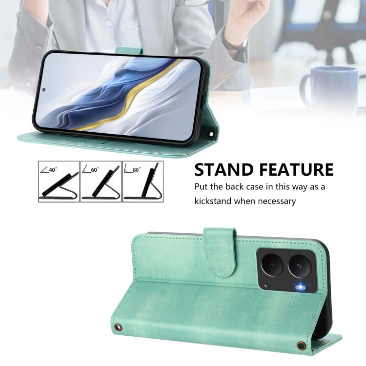 For Realme P3 5G Line Splicing Buckle Retro Leather Phone Case