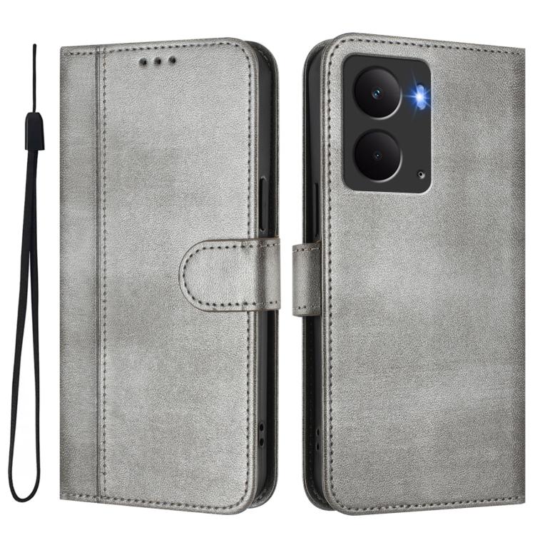 For Realme P3 5G Line Splicing Buckle Retro Leather Phone Case