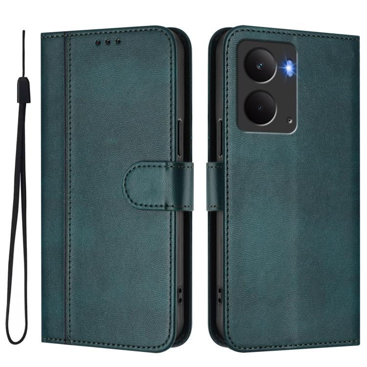 For Realme P3 5G Line Splicing Buckle Retro Leather Phone Case