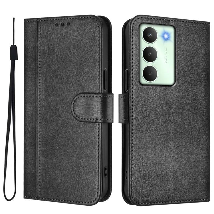 For Realme V70 5G / C75 5G Line Splicing Buckle Retro Leather Phone Case