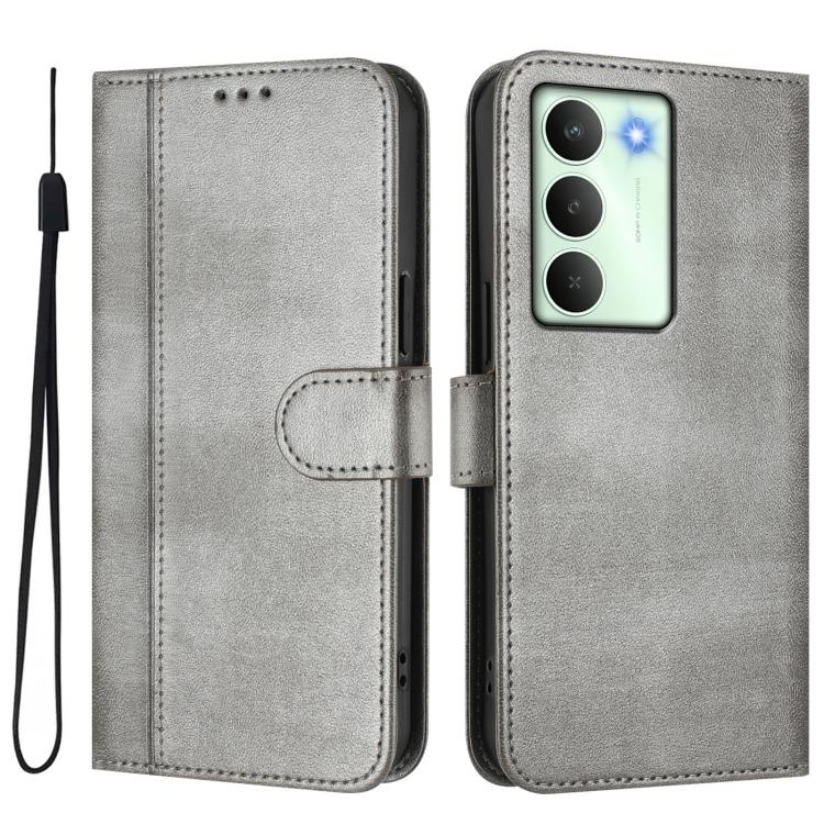 For Realme V70 5G / C75 5G Line Splicing Buckle Retro Leather Phone Case
