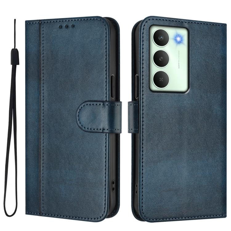 For Realme V70 5G / C75 5G Line Splicing Buckle Retro Leather Phone Case