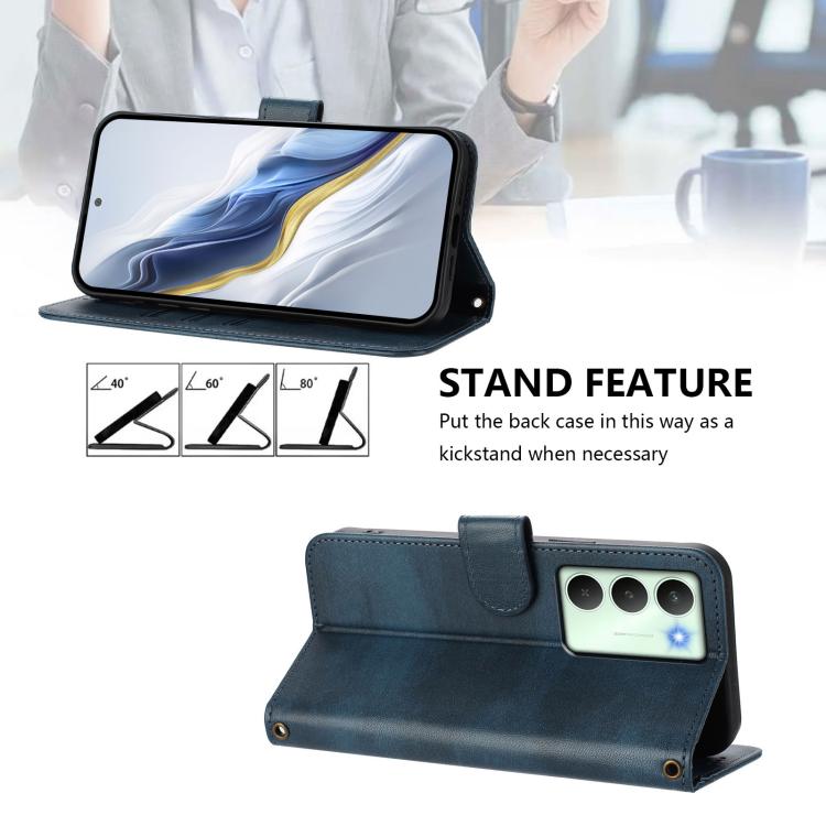 For Realme V70 5G / C75 5G Line Splicing Buckle Retro Leather Phone Case
