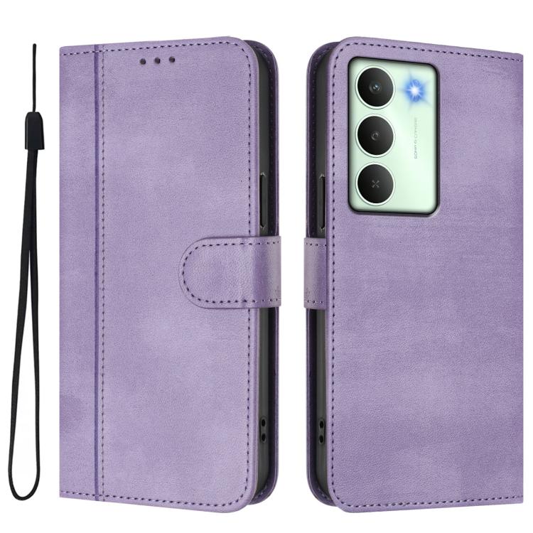 For Realme V70 5G / C75 5G Line Splicing Buckle Retro Leather Phone Case