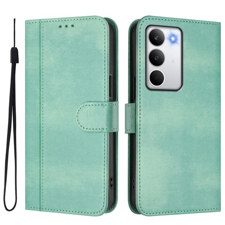 For Realme C71 4G Global Line Splicing Buckle Retro Leather Phone Case