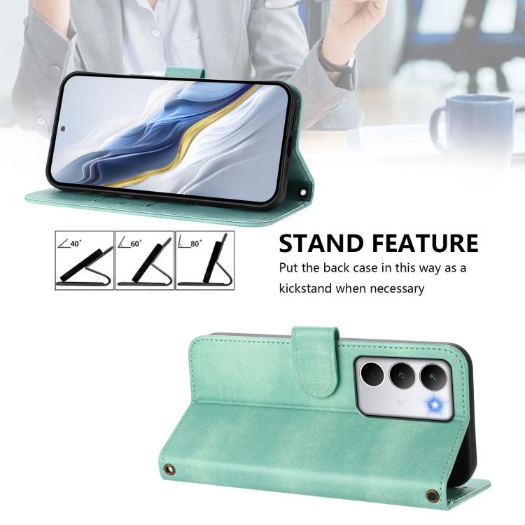 For Realme C71 4G Global Line Splicing Buckle Retro Leather Phone Case