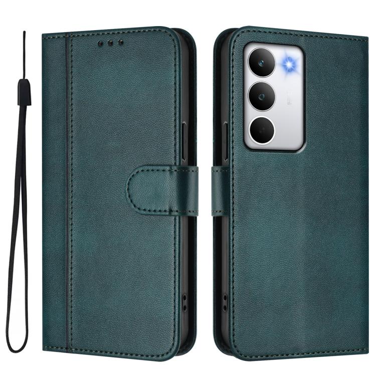 For Realme C71 4G Global Line Splicing Buckle Retro Leather Phone Case