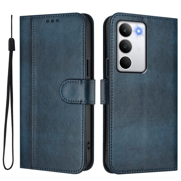 For Realme C71 4G Global Line Splicing Buckle Retro Leather Phone Case