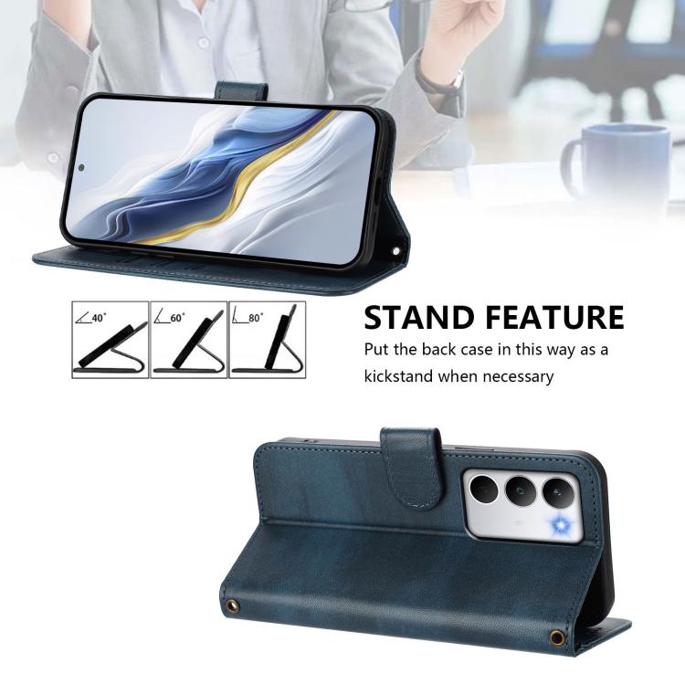 For Realme C71 4G Global Line Splicing Buckle Retro Leather Phone Case