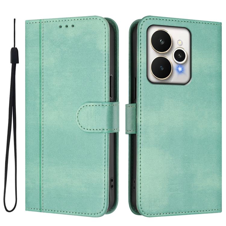 For Realme 15 5G / 15 Pro 5G Global Line Splicing Buckle Retro Leather Phone Case
