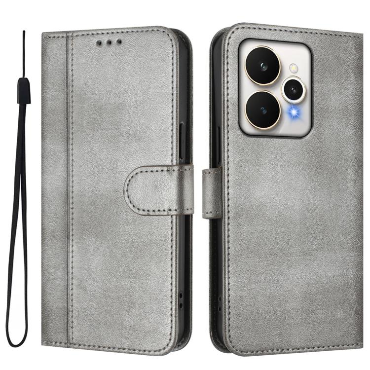 For Realme 15 5G / 15 Pro 5G Global Line Splicing Buckle Retro Leather Phone Case