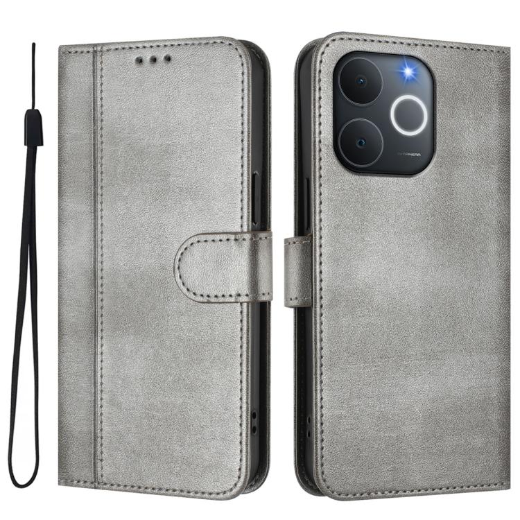 For Realme C71 4G India / Note 70 4G Line Splicing Buckle Retro Leather Phone Case