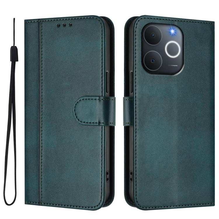 For Realme C71 4G India / Note 70 4G Line Splicing Buckle Retro Leather Phone Case