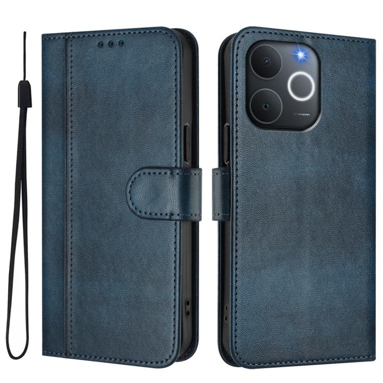 For Realme C71 4G India / Note 70 4G Line Splicing Buckle Retro Leather Phone Case