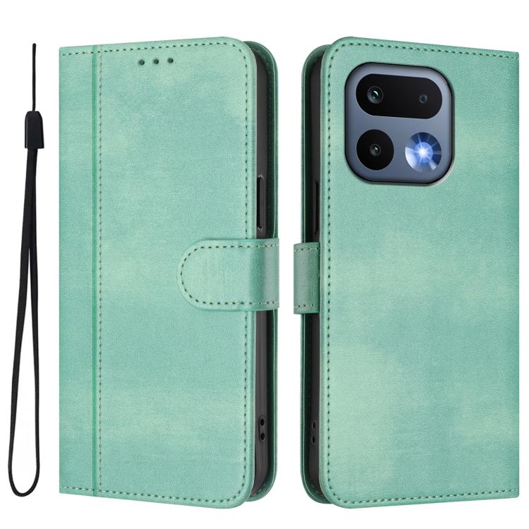 For Realme 16 Pro 5G Global Line Splicing Buckle Retro Leather Phone Case