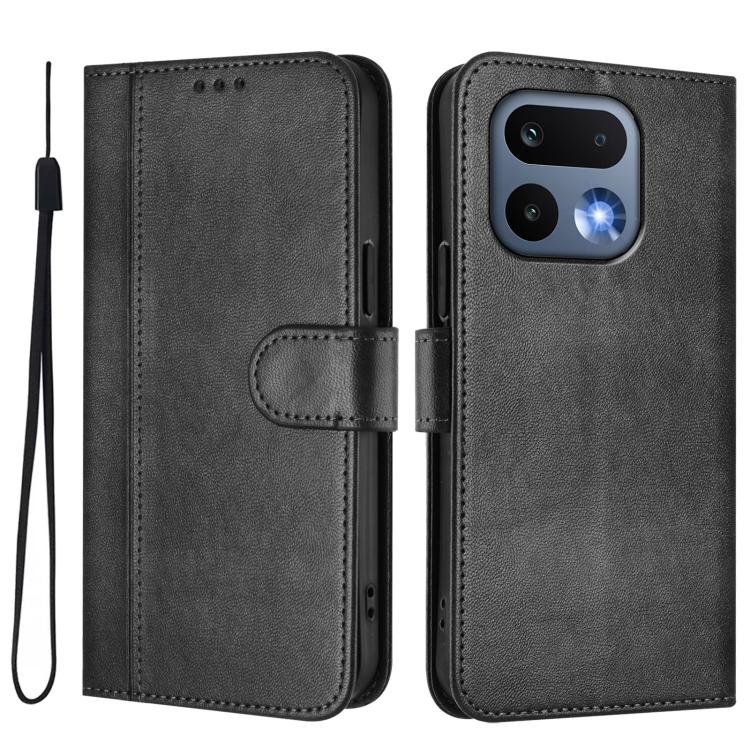 For Realme 16 Pro 5G Global Line Splicing Buckle Retro Leather Phone Case