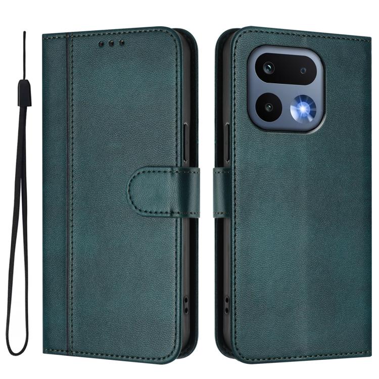 For Realme 16 Pro 5G Global Line Splicing Buckle Retro Leather Phone Case