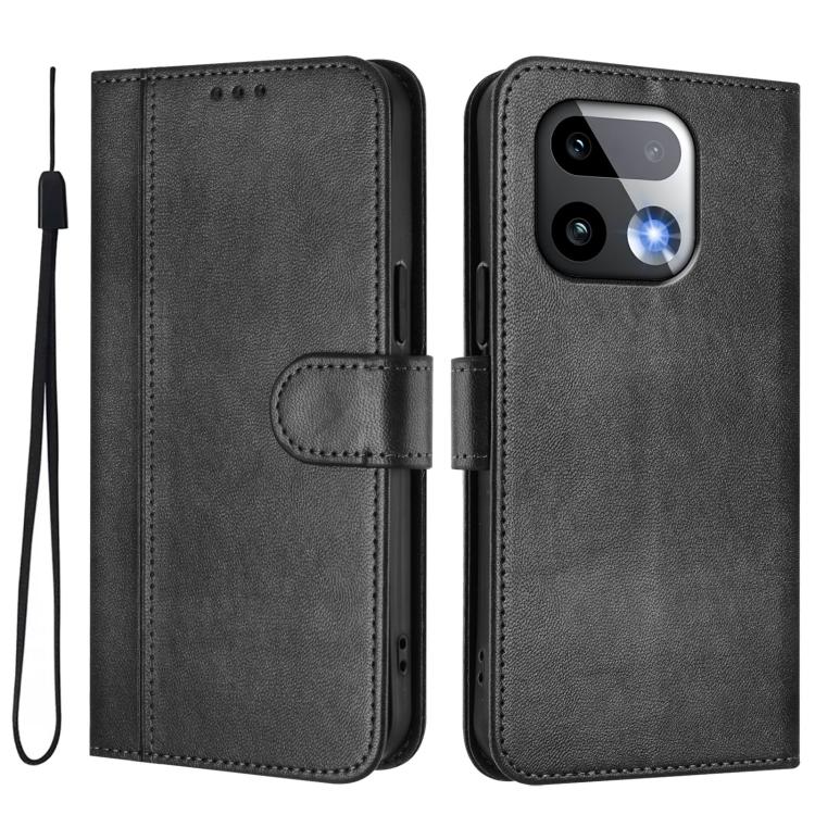 For Realme 16 Pro+ 5G Global Line Splicing Buckle Retro Leather Phone Case