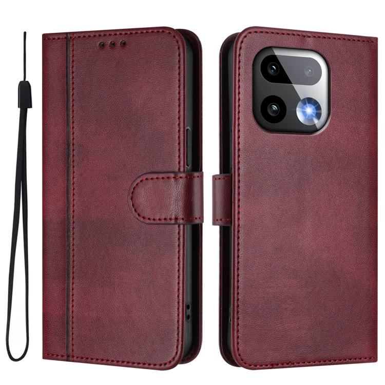 For Realme 16 Pro+ 5G Global Line Splicing Buckle Retro Leather Phone Case