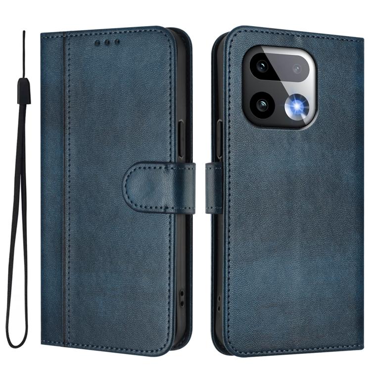 For Realme 16 Pro+ 5G Global Line Splicing Buckle Retro Leather Phone Case