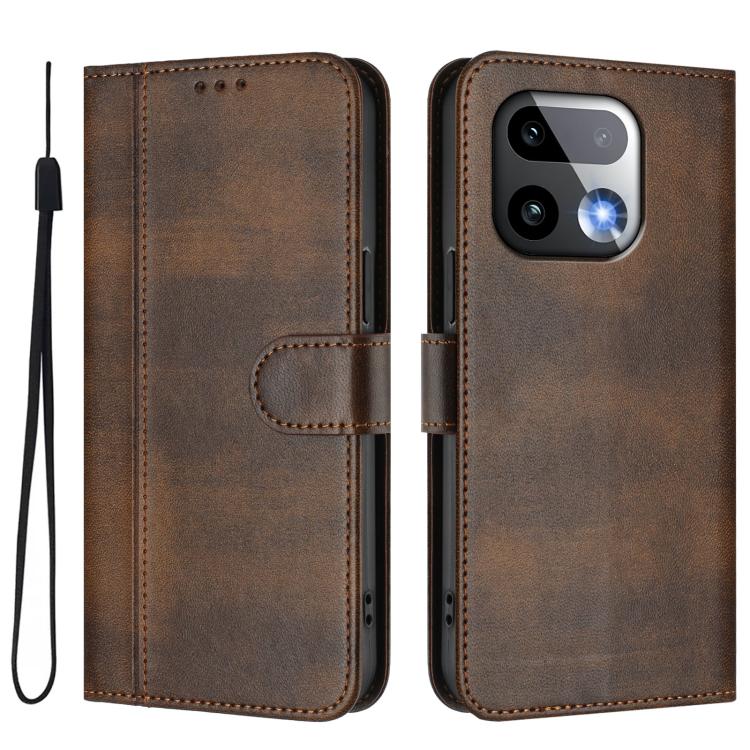 For Realme 16 Pro+ 5G Global Line Splicing Buckle Retro Leather Phone Case