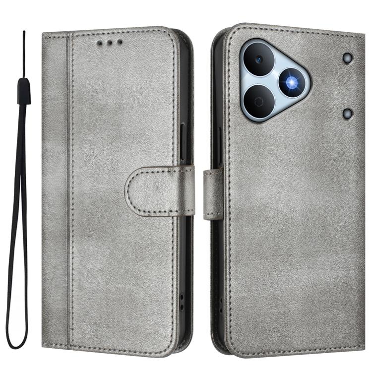 For Realme Note 80 4G Global Line Splicing Buckle Retro Leather Phone Case