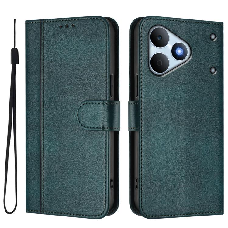 For Realme Note 80 4G Global Line Splicing Buckle Retro Leather Phone Case