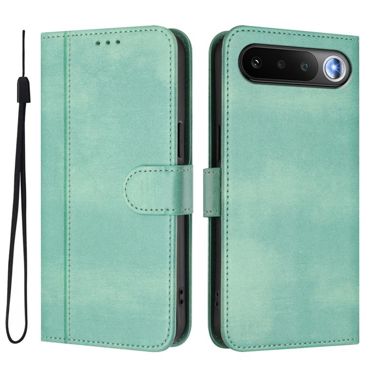 For Realme 16 5G Global Line Splicing Buckle Retro Leather Phone Case