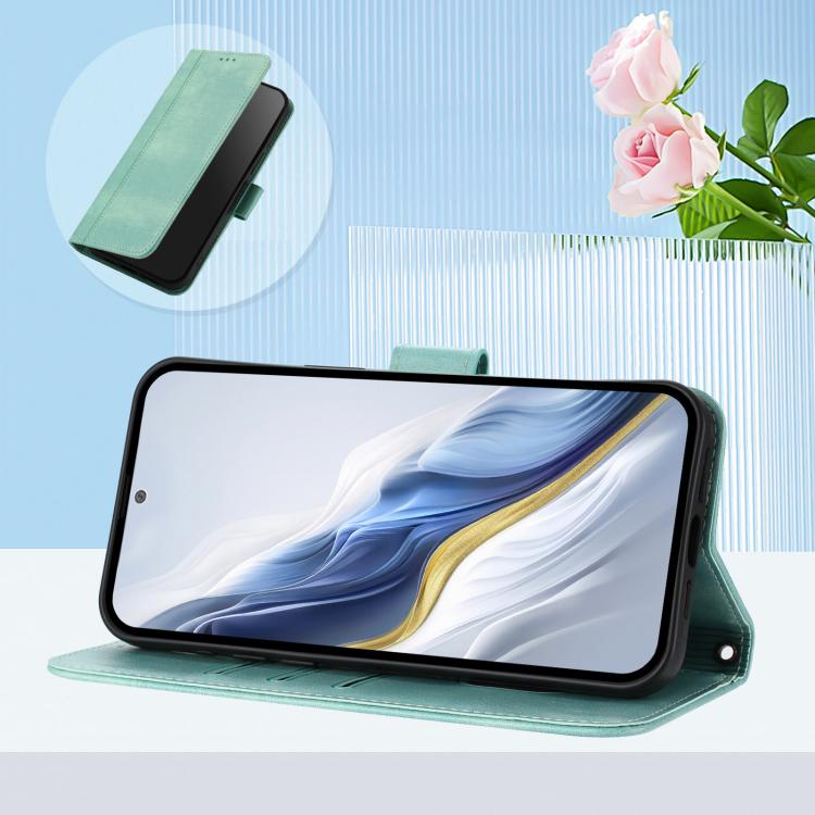 For Realme 16 5G Global Line Splicing Buckle Retro Leather Phone Case