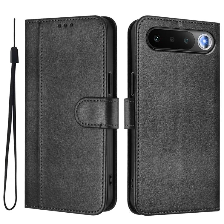 For Realme 16 5G Global Line Splicing Buckle Retro Leather Phone Case