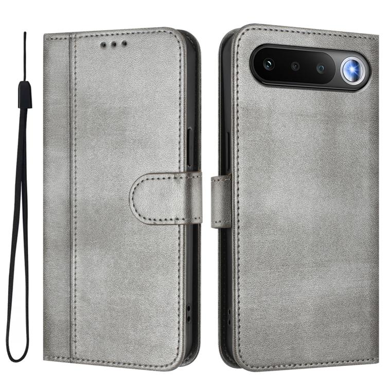 For Realme 16 5G Global Line Splicing Buckle Retro Leather Phone Case