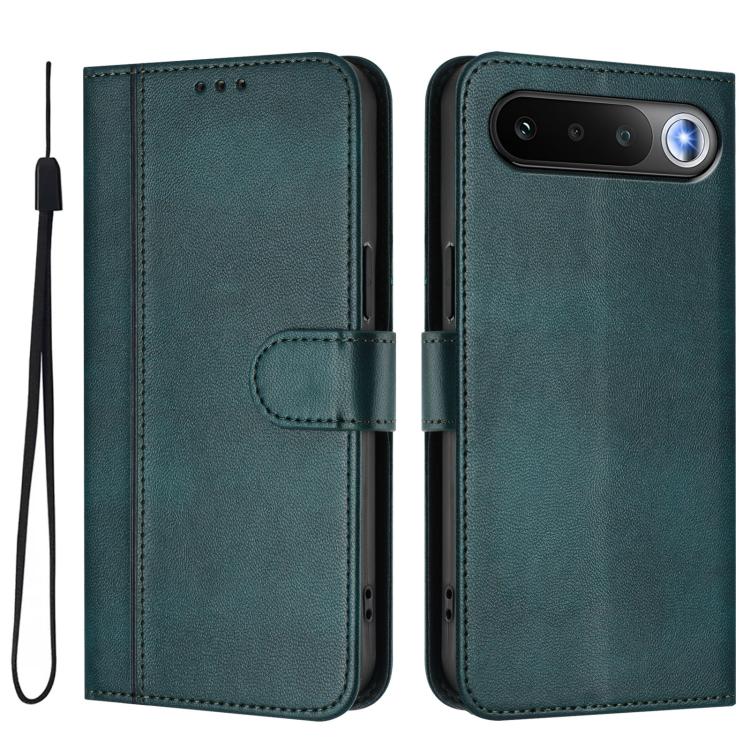 For Realme 16 5G Global Line Splicing Buckle Retro Leather Phone Case