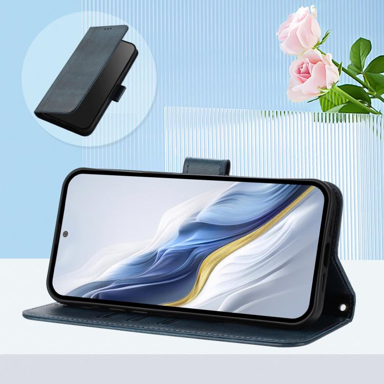 For Realme 16 5G Global Line Splicing Buckle Retro Leather Phone Case