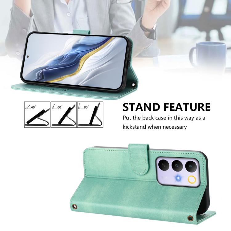 For Realme C83 5G India Line Splicing Buckle Retro Leather Phone Case