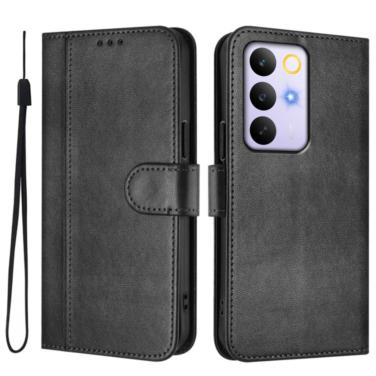 For Realme C83 5G India Line Splicing Buckle Retro Leather Phone Case