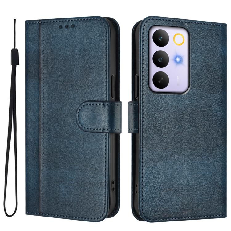 For Realme C83 5G India Line Splicing Buckle Retro Leather Phone Case