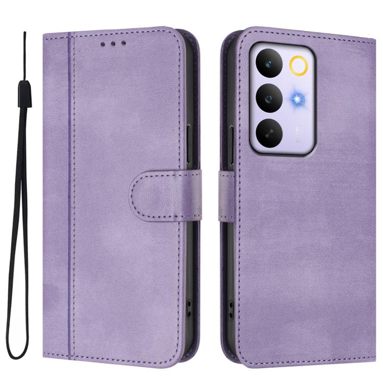 For Realme C83 5G India Line Splicing Buckle Retro Leather Phone Case