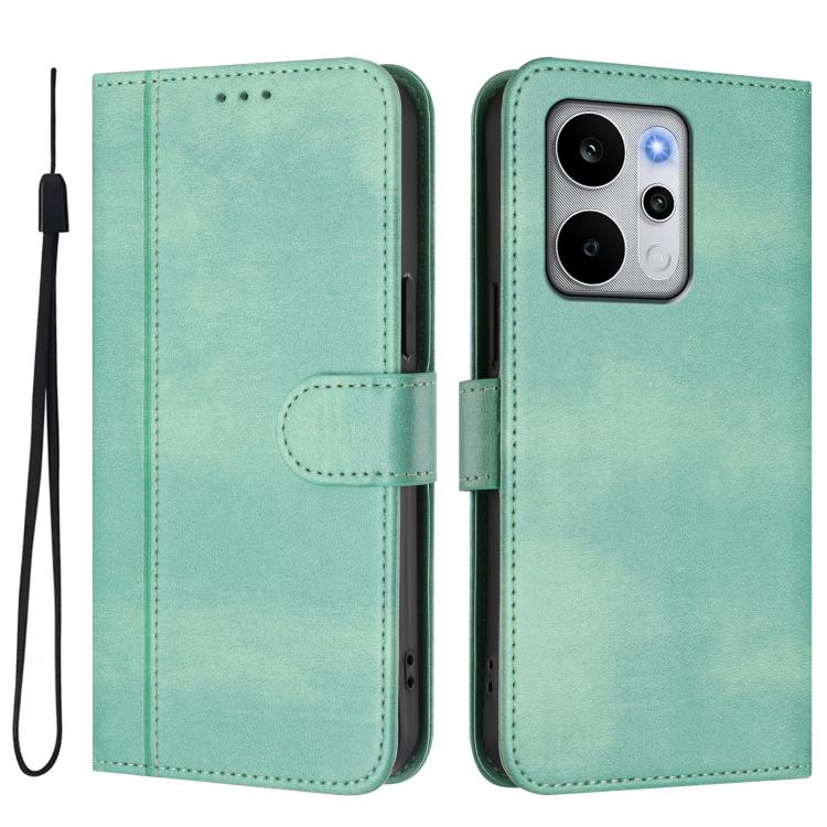 For Realme P4 Power 5G Line Splicing Buckle Retro Leather Phone Case
