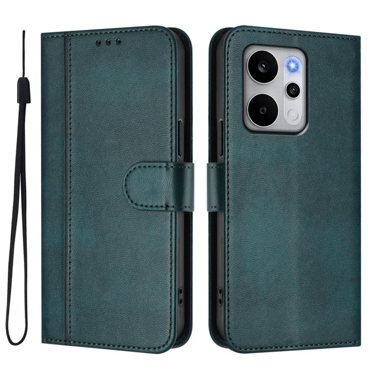 For Realme P4 Power 5G Line Splicing Buckle Retro Leather Phone Case