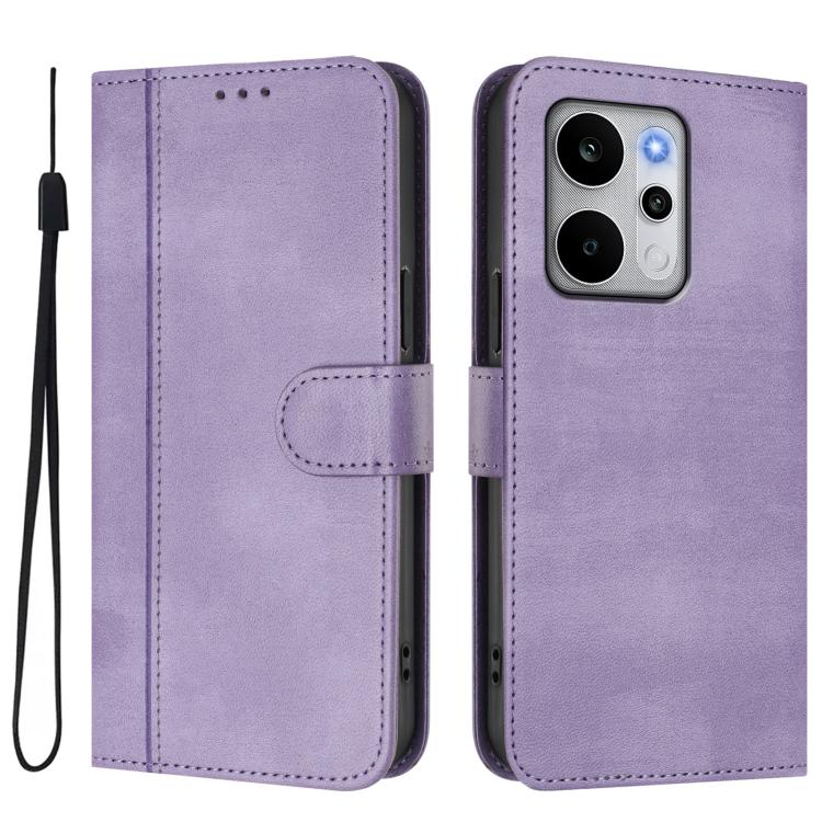 For Realme P4 Power 5G Line Splicing Buckle Retro Leather Phone Case